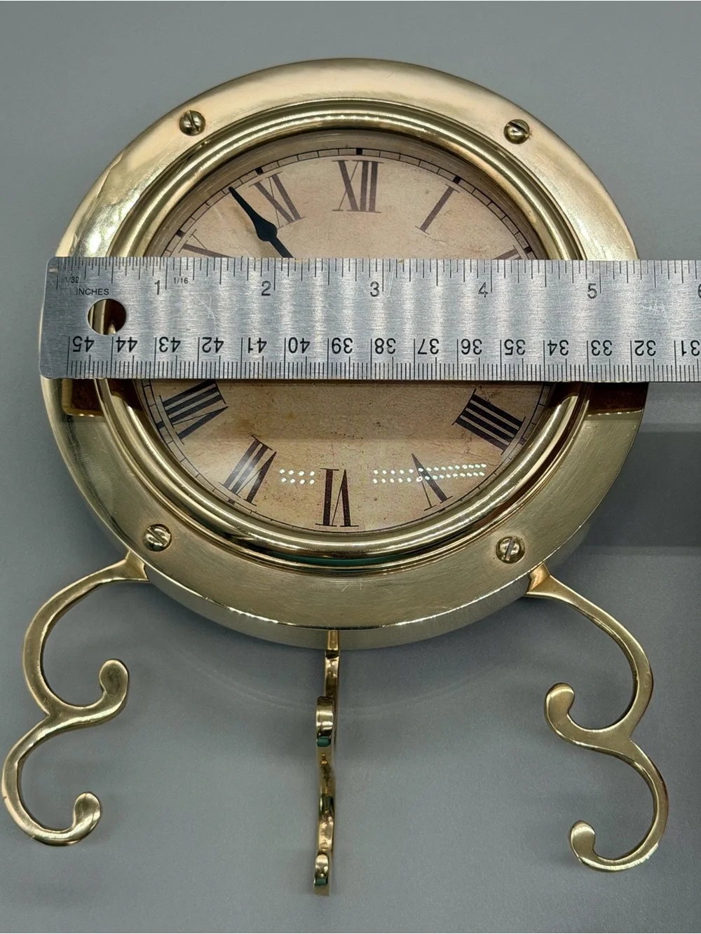 VTG Brass Porthole Desk Clock Maritime Nautical Ship Marine Table Clock Takane